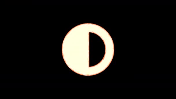 Symbol Adjust saydamlıktan yanar, sonra tekrar yanar. Alfa kanal Premultiplied - siyah renk ile mat — Stok video