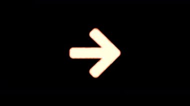 Sembol ok sağ saydamlık tan yanar, sonra tekrar yanar. Alfa kanal Premultiplied - siyah renk ile mat