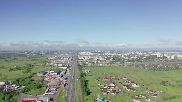 Vista della città da un'altezza. Naberezhnye Chelny, Repubblica del Tatarstan. Russia — Video Stock