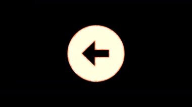 Sembol ok çemberi saydamlık tan sıkar, sonra tekrar yanar. Alfa kanal Premultiplied - siyah renk ile mat