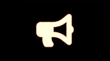 Hoparlör simgesi siyah arka planda görünür ve yanar