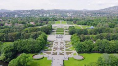Oslo, Norveç. Vigeland Heykel Parkı. Vigelandsparken' de. Frogner Parkı. 4k