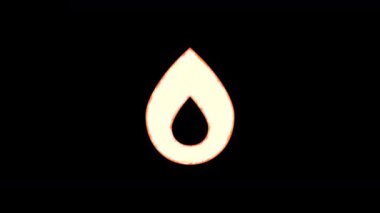 Yanan ateş sembolü siyah arka planda görünür ve yanar