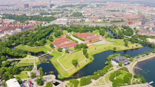 Kopenhadze, Dania. Antyczny Fort Kastellet. 4K — Wideo stockowe