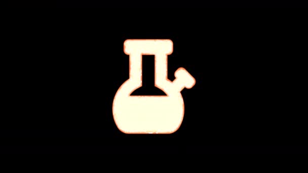 Bong 符号出现在黑色背景上并烧坏 — 图库视频影像