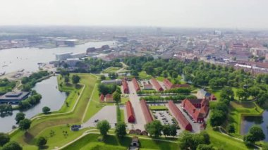 Kopenhag, Danimarka. Antik Fort Kastellet. 4k
