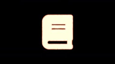 Kitap simgesi siyah arka planda görünür ve yanar