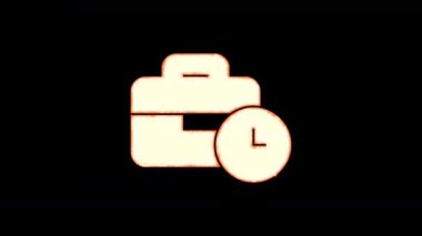 İş zamanı sembolü siyah arka planda görünür ve yanar