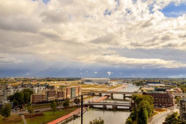 Rusya, Kaliningrad - 24 Eylül 2018: Şehir Panarama. Stadyumu