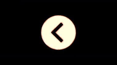 Sembol chevron daire şeffaflık dışında yanıklar sol, sonra tekrar yanar. Alfa kanal Premultiplied - siyah renk ile mat