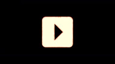 Sembol caret kare sağ şeffaflık dışarı yanar, sonra tekrar yanar. Alfa kanal Premultiplied - siyah renk ile mat