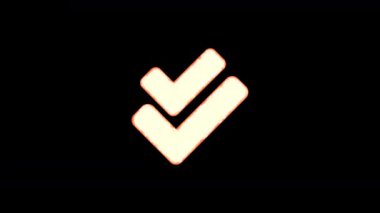 Sembol kontrol çift şeffaflık yanıklar, sonra tekrar yanar. Alfa kanal Premultiplied - siyah renk ile mat