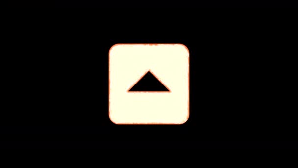 Symbol cirkumflex kvadrat upp brinner av transparens, sedan bränner igen. Alfakanal förmultiplicerad-Matted med färg svart — Stockvideo