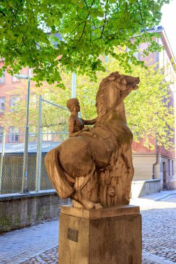 Stockholm, İsveç - 23 Haziran 2019: Heykel 