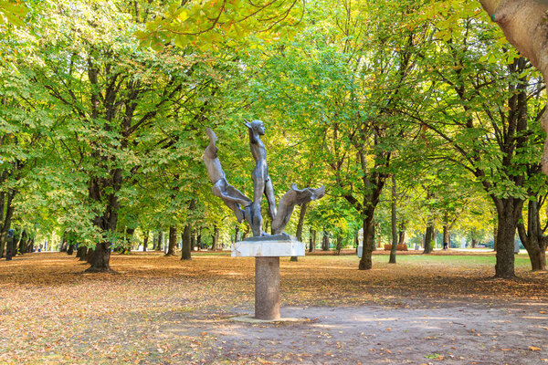 Russia, Kaliningrad - September 20, 2018: Park sculpture on the 