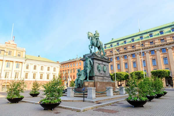 Стокгольм, Швеция Возведен памятник Густаву II Адольфу I — стоковое фото