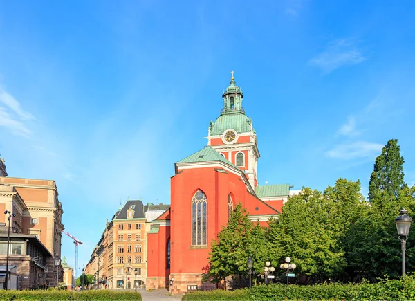 Sztokholm, Szwecja. St. Jacobs Kyrka. (Sankt Jacobs Kyrka) jest c — Zdjęcie stockowe