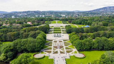 Oslo, Norveç. Vigeland Heykel Parkı. Vigelandsparken' de. Frogner park, Drone gönderen 