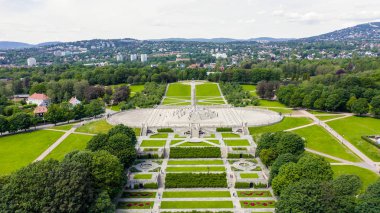 Oslo, Norveç. Vigeland Heykel Parkı. Vigelandsparken' de. Frogner park, Drone gönderen 