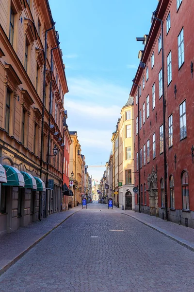 Stockholm, Svédország-június 23, 2019: utcáin a régi város. Stockho — Stock Fotó