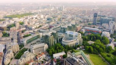 Brüksel, Belçika. Avrupa Parlamentosu binaları kompleksi. Devlet enstitüsü. 4K