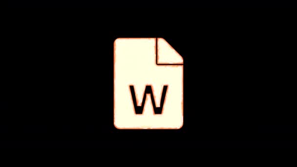 Symbol fil W brinner ur transparens, sedan brinner igen. Alfakanal Förmultiplicerad - Mattad med färg svart — Stockvideo