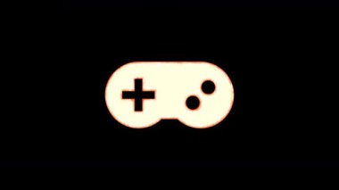 Sembol gamepad şeffaflık tan yanar, sonra tekrar yanar. Alfa kanal Premultiplied - siyah renk ile mat