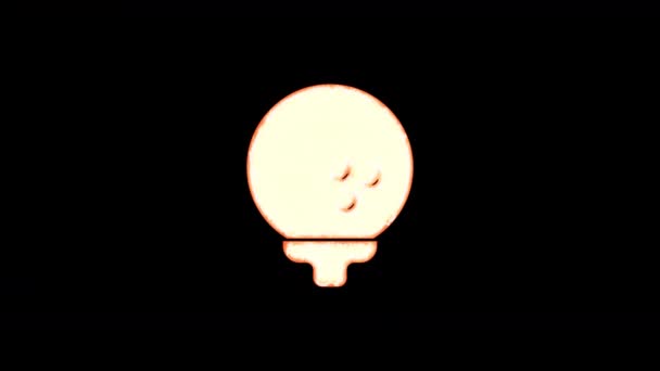 Symbole balle de golf brûle par transparence, puis brûle à nouveau. Canal Alpha Premultiplied - Montée sous passe-partout avec la couleur noire 