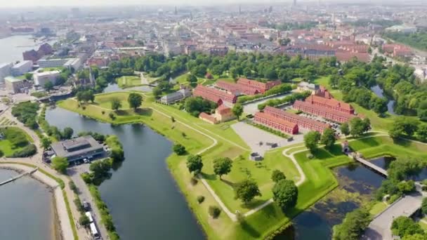 Копенгаген, Дания. Античный форт Кастеллет. 4K — стоковое видео