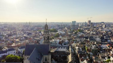 Antwerp, Belçika. St. Paul Katedrali (Sint-Pauluskerk), Havadan Görünüm 