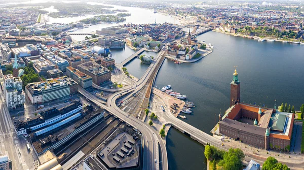Stockholm, Sweden. Panorama of the city. Stockholm City Hall ove — Stock Photo, Image