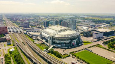 Amsterdam, Hollanda - 30 Haziran 2019: Johan Cruijff Arena (Amsterdam Arena). 2020 Fifa Dünya Kupası, Havadan Görünüm 