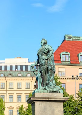 Stockholm, İsveç. İsveç f hüküm sürdüğü Karl XIII için anıt