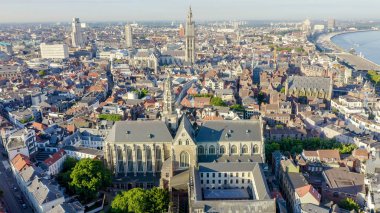 Antwerp, Belçika. St. Paul Katedrali (Sint-Pauluskerk), Havadan Görünüm 