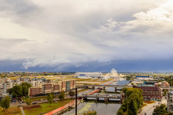 Ryssland, Kaliningrad-september 24, 2018: staden panarama. Stadium — Stockfoto