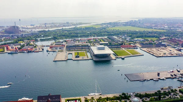 Köpenhamn, Danmark. Copenhagen Opera House, från Drone — Stockfoto