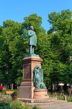 Helsinki, Finlandiya. Johan Ludvig Runeberg Heykeli. Anıt wa