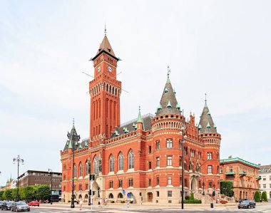 Helsingborg, İsveç - 25 Haziran 2019 Helsingborg Belediye Sarayı