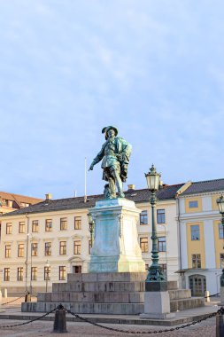 Göteborg, İsveç. Kral Gustav Ii Adolf Heykeli - kuruldu