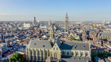 Antwerp, Belçika. St. Paul Katedrali (Sint-Pauluskerk), Havadan Görünüm 
