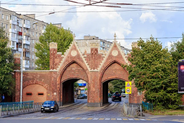 Rússia, Kaliningrado - 22 de setembro de 2018: Portão de Brandemburgo. Um. — Fotografia de Stock