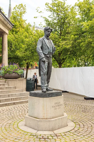 Oslo, Norwegia-24 czerwca 2019: pomnik Johana Halvorsena-norw — Zdjęcie stockowe