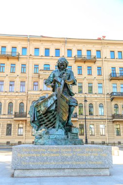 St. Petersburg, Rusya - 18 Haziran 2019: Peter I. Ope Anıtı