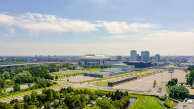 Amsterdam, Hollanda - 30 Haziran 2019: Johan Cruijff Arena (Amsterdam Arena). 2020 Fifa Dünya Kupası, Havadan Görünüm 