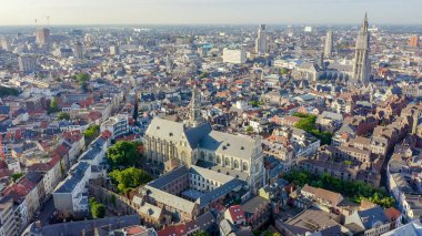Antwerp, Belçika. St. Paul Katedrali (Sint-Pauluskerk), Havadan Görünüm 