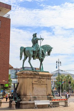 Helsingborg, İsveç - 25 Haziran 2019: Magnus Stenbock Anıtı, c