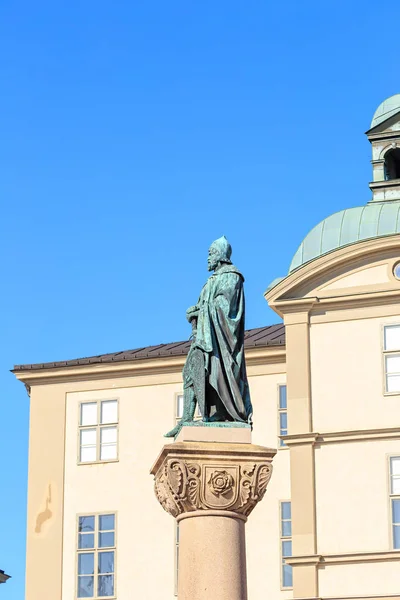 Stockholm, İsveç. Stockholm'ün kurucusu Birger Jarl'A heykel, — Stok fotoğraf