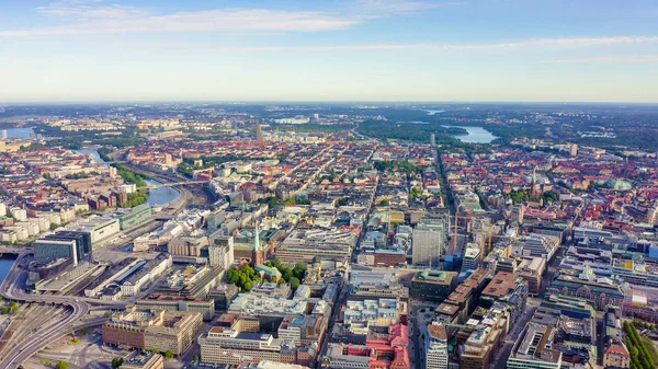 Estocolmo, Suecia. Vista aérea panorámica del centro de la ciudad, desde Drone — Foto de Stock