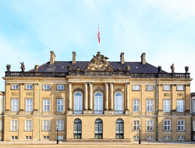 Kopenhag, Danimarka. Kraliyet Sarayı Amalienborg bir mimar.