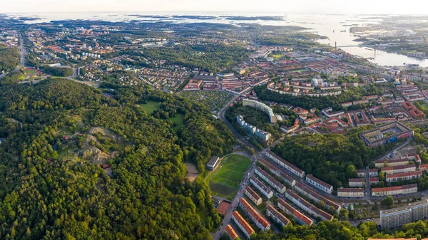 Γκέτεμποργκ, Σουηδία. Πανοραμική εναέρια άποψη του κέντρου της πόλης σε — Φωτογραφία Αρχείου